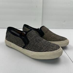 Frye Shoes Womens 9M Black Gia Canvas Slip On Sneakers Casual Loafers Comfort